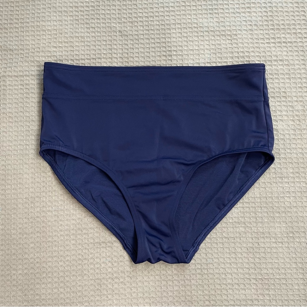 Lands End Bikini Swim Bottom Small 6-8 Womens High Waist Tummy Control Slimming